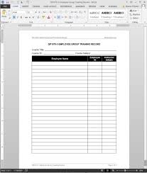 Employee Group Training Record Iso Template