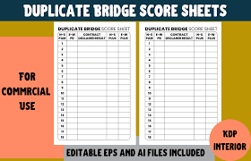 duplicate bridge score sheets graphic