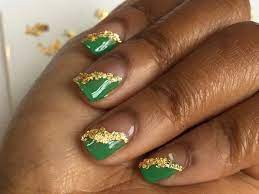 how to create a gold foil holiday nail