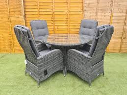 Rattan Dining Set With Reclining Chairs