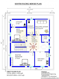 34x40 South Facing House Plan With