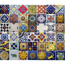 mexican talavera tiles mixed selection