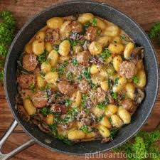 sausage and gnocchi with cream sauce