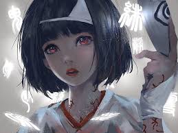 The other day i realized i almost never draw short hair. Hd Wallpaper Female Anime Character In White Top Wallpaper Black Hair Short Hair Wallpaper Flare