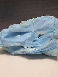 Blue Milk Glass Slag Rock 11 9oz Opaque