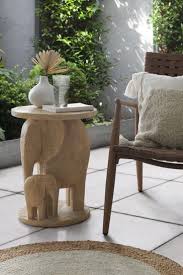 Natural Elephant Side Table From