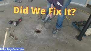 concrete floor repair installing a