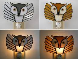 Flying Owl Stained Glass Nightlights