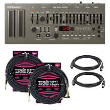 roland sh 01a boutique series synthesizer with sequencer 2 enieball 1 4 cables 2 midi cables bundle prosoundgear com