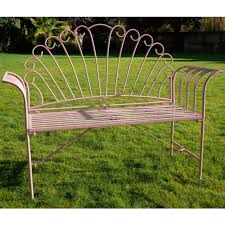 antique pink garden bench black