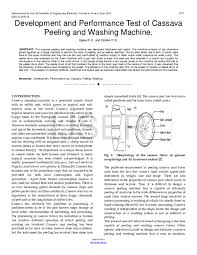 Pdf Development And Performance Test Of Cassava Peeling And