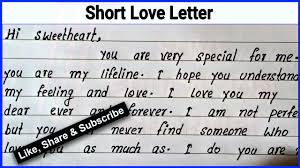 english short love letter writing