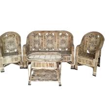 cane sofa set with table type 3