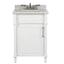 If you're looking for bigger bathroom vanity for your new bathroom. Home Decorators Collection Aberdeen 24 In W X 20 In D Bath Vanity In White With Carrara Marble Top With White Sink 8103200410 The Home Depot