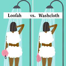 shower loofah or washcloth