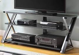 Shop for walnut veneer, transitional, light cherry, dark cherry, black, and combination wood and metal styles to coordinate with the look of your home. Tv Stand Up To 70 Inches 3 Display Options For Flat Screens Black Silver Home Garden Furniture Home Garden