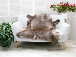 real scandinavian reindeer hide rug r416