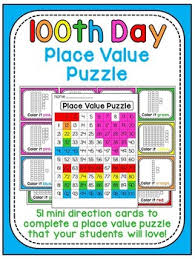 100th Day Of School Math Center Place Value 100 Chart Puzzle