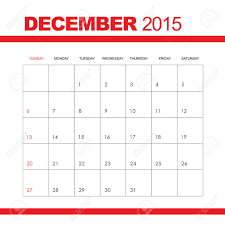 Template Of Calendar For December 2015