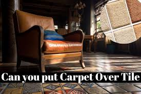 carpet over tile flooring makeover