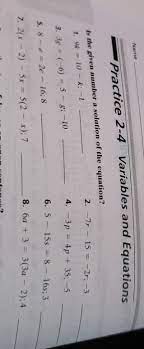 Solved Name Practice 2 4 Variables And