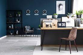 Office paint colors horizontal stripes on your office walls to create a clean, geometric look that is both calming and organized. 25 Of The Best Blue Paint Color Options For Home Offices Home Stratosphere