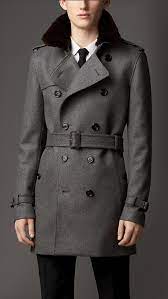Burberry Mid Length Fur Collar Cashmere