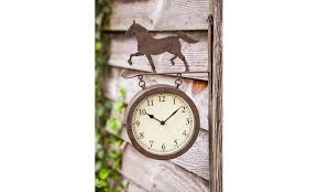 2 Sided Outdoor Wall Clock And
