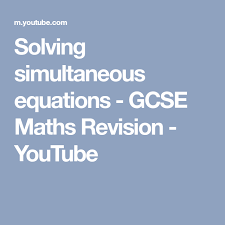 solving simultaneous equations gcse