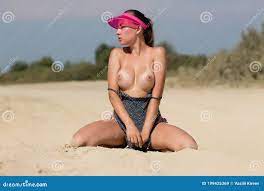 Woman with Naked Breast on Beach Stock Image - Image of breast, allure:  199425369
