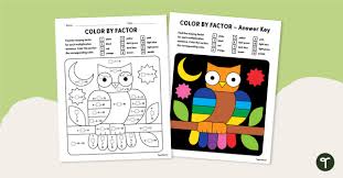 Color By Factor Worksheet Teach Starter