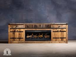 Barnwood Media Console 96 Fireplace