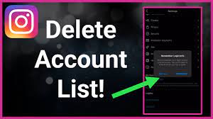 how to delete insram account from