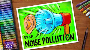 How To Draw Stop Noise Pollution Poster Chart Drawing For