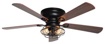 A mounting bracket is included for attaching these fans to a. 48 Matte Black 5 Blades Flush Mount Ceiling Fan With Remote And Light Kit Industrial Ceiling Fans By Flint Garden Inc Houzz