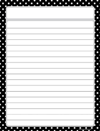 Black Polka Dots Lined Chart Writing Paper Chart And
