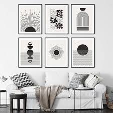 Black White Wall Art Set Of 6 Print