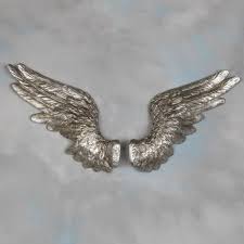 Pair Of Silver Angel Wings Wall Decor