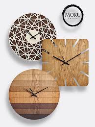 Wooden Wall Clocks Moku Design Wood