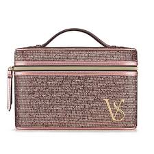 victoria secret makeup case glitter bag