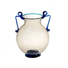 Clear Murano Glass Vase Amphora Shape