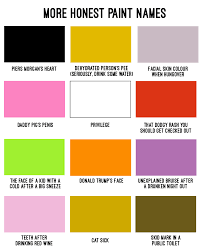 If Paint Names Were More Honest A Chart News Puddle