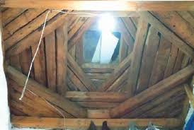 a traditional wooden corbelled dome