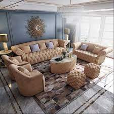Italian Multi Seated Velvet Fabric Sofa
