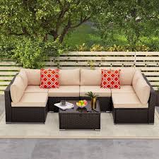 7 Piece Outdoor Patio Furniture Set Pe