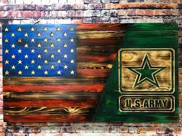 U S Army American Flag Wood Flag Wall