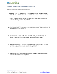 Adding and subtracting mixed numbers. Pdf Grade 5 Math Word Problems Worksheet Adding And Subtracting Fractions Word Problems 2 Fea Cagula Academia Edu