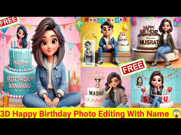 happy birthday wala 3d photo editing