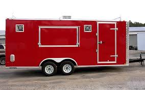 loaded red 8 5x20 concession trailer