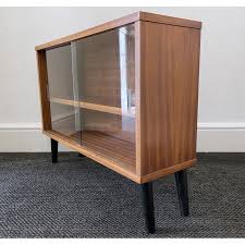 Small Vintage Glass Cabinet Book Shelf